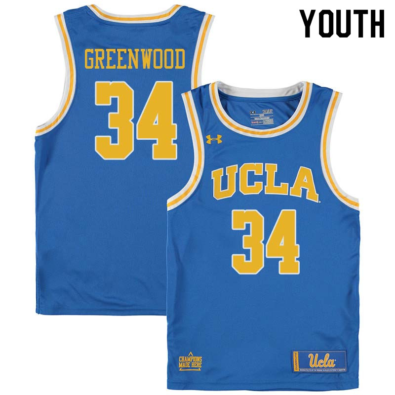Youth #34 David Greenwood UCLA Bruins College Basketball Jerseys Sale-Blue - Click Image to Close